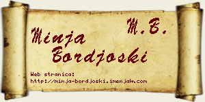 Minja Borđoški vizit kartica